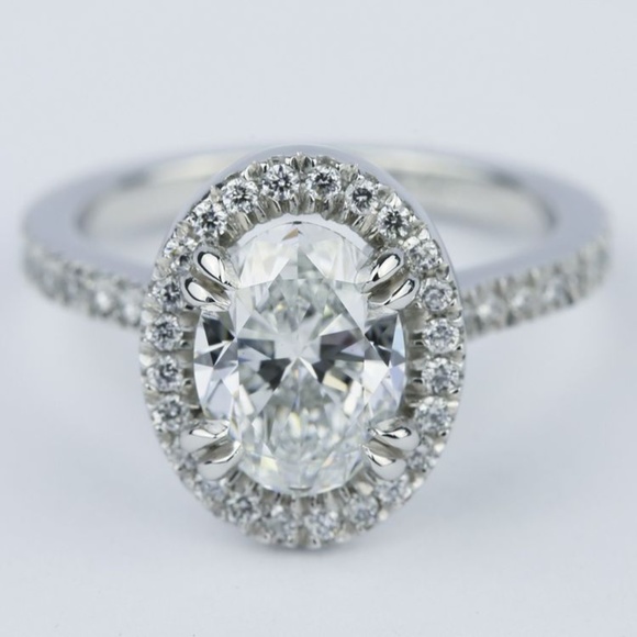 2Ct Oval Cut Moissanite Engagement Ring In Gold - Picture 1 of 16
